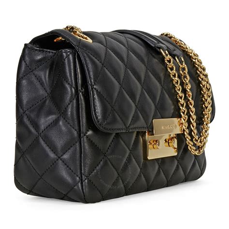 michael kors black white bag|michael kors quilted black bag.